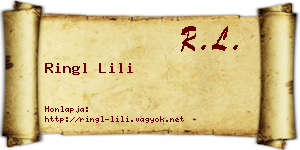 Ringl Lili névjegykártya